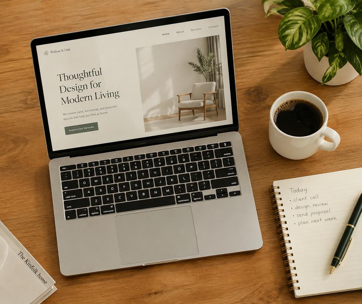 FastMedia.Pro website and web app development — laptop showing a client website